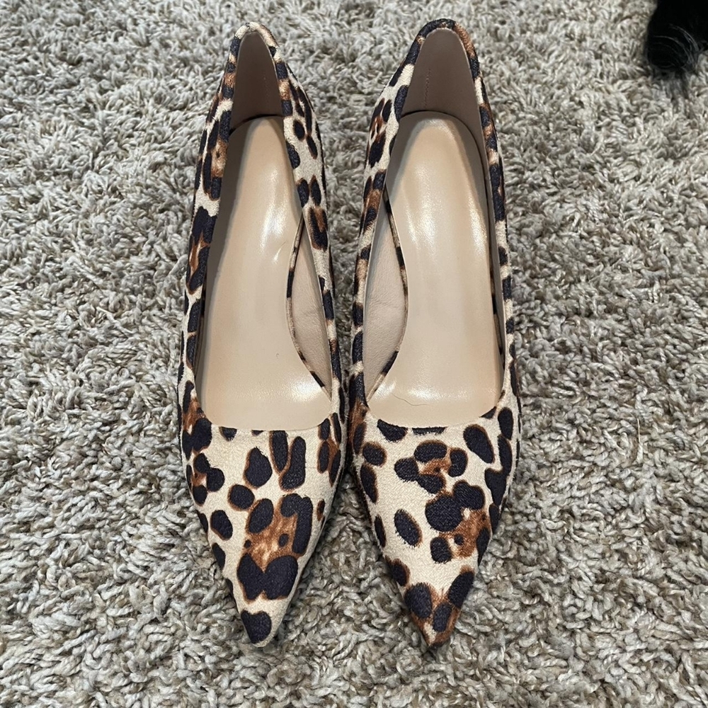 Leopard print kitten heels